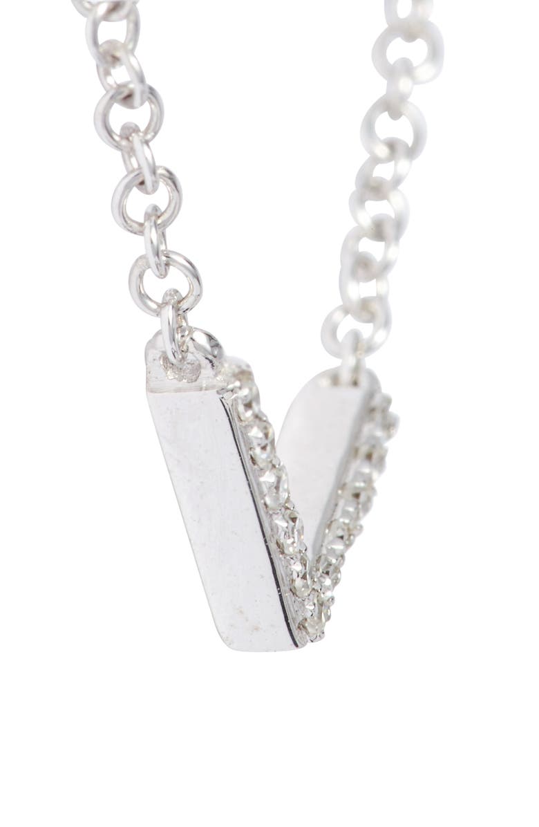 EF Collection Mini Chevron Diamond Pendant Necklace, Alternate, color, White Gold