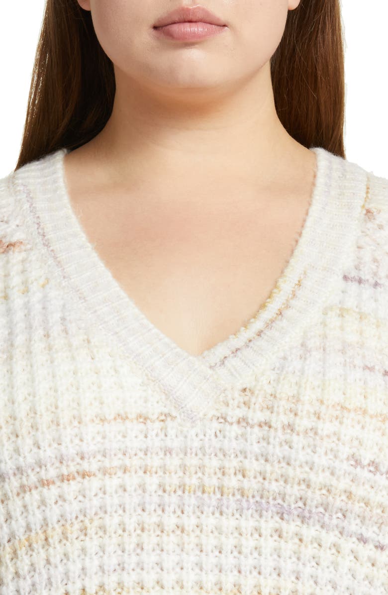 Caslon<sup>®</sup> Space Dye V-Neck Pullover, Alternate, color,