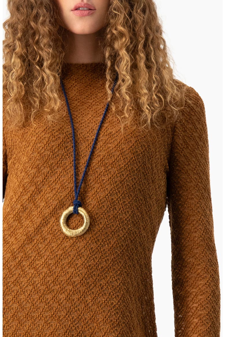 Charm-Detail Knit Sheath Dress, Alternate, color, Light Brown