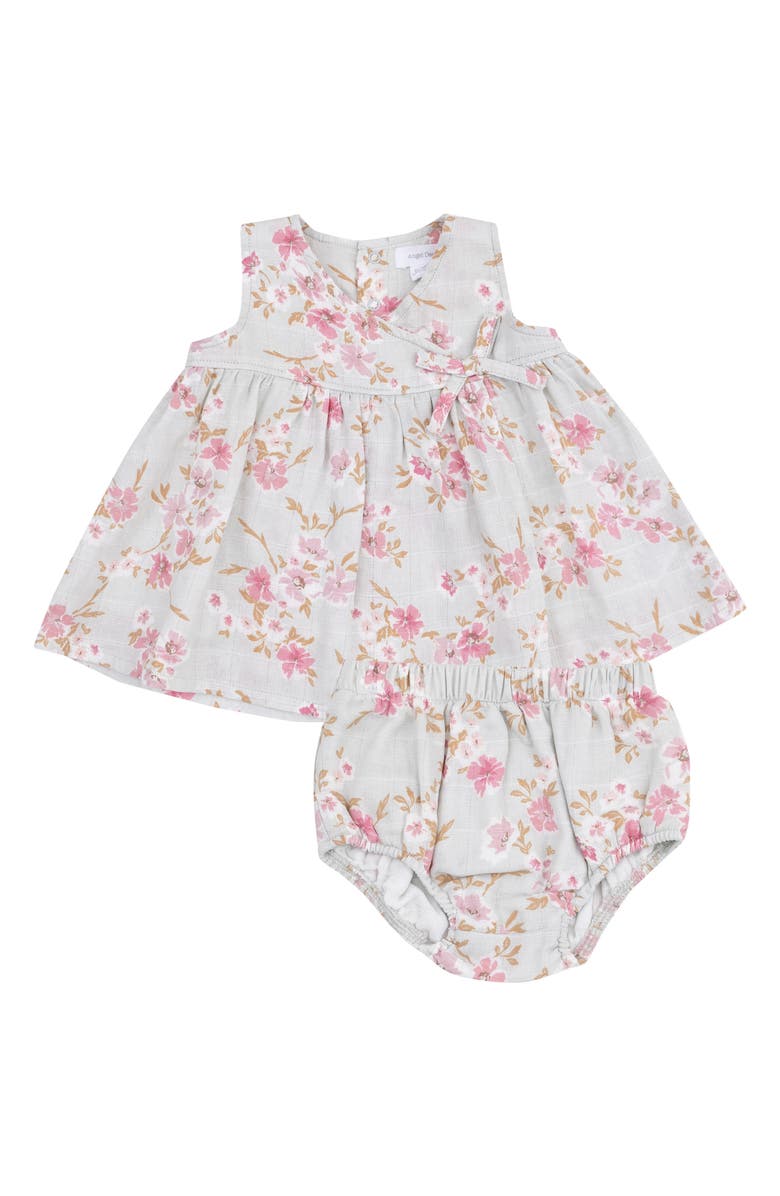 Angel Dear Phlox Organic Cotton Dress & Bloomers Set, Main, color, Pink