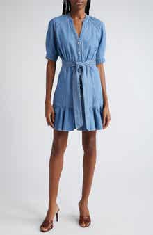 Veronica Beard Kanika Belted Denim Minidress