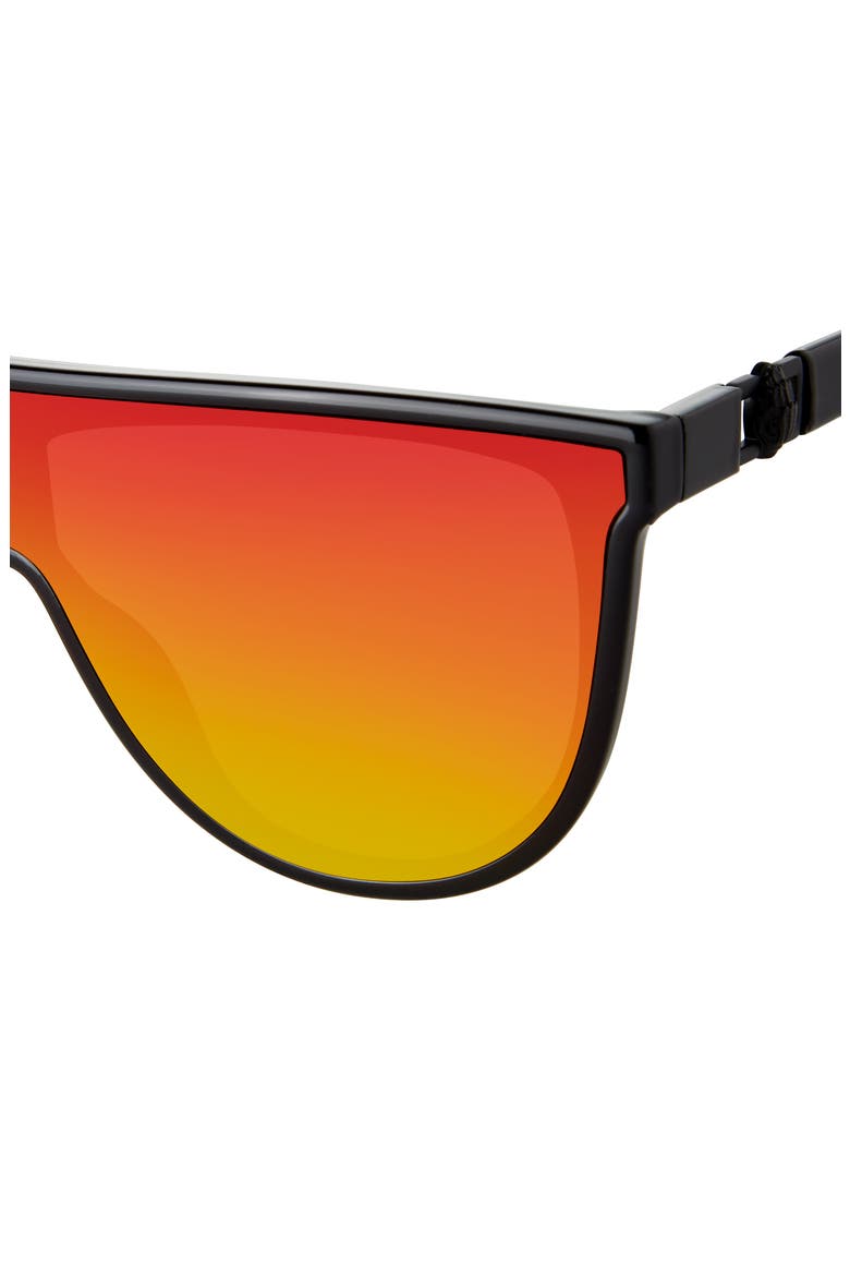 Regent 99mm Oversize Shield Sunglasses, Alternate, color, BLACK/ RAINBOW
