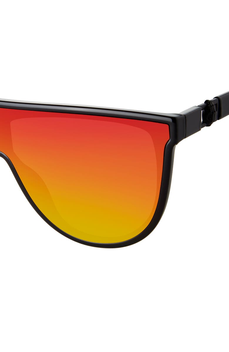 Kurt Geiger London Regent 99mm Oversize Shield Sunglasses, Alternate, color, Black/ Rainbow