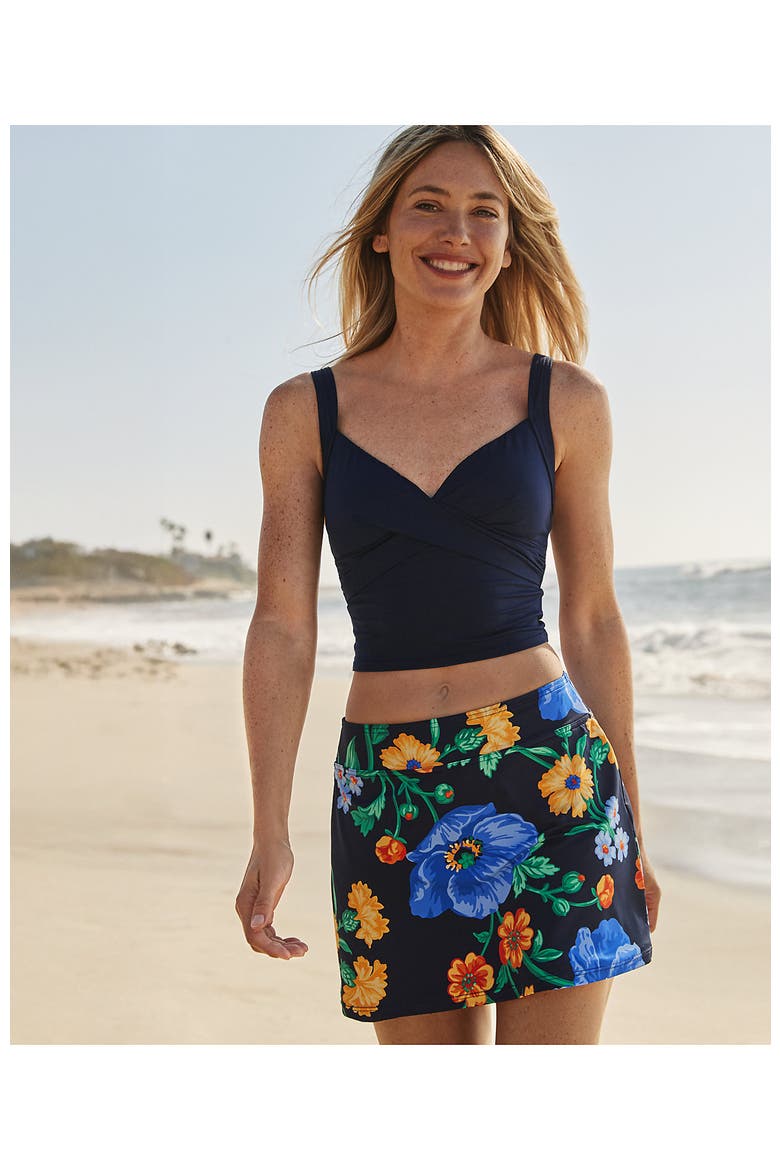 Tummy Control Skirt Swim Bottoms, Alternate, color, Navy/Exploded Poppy Floral