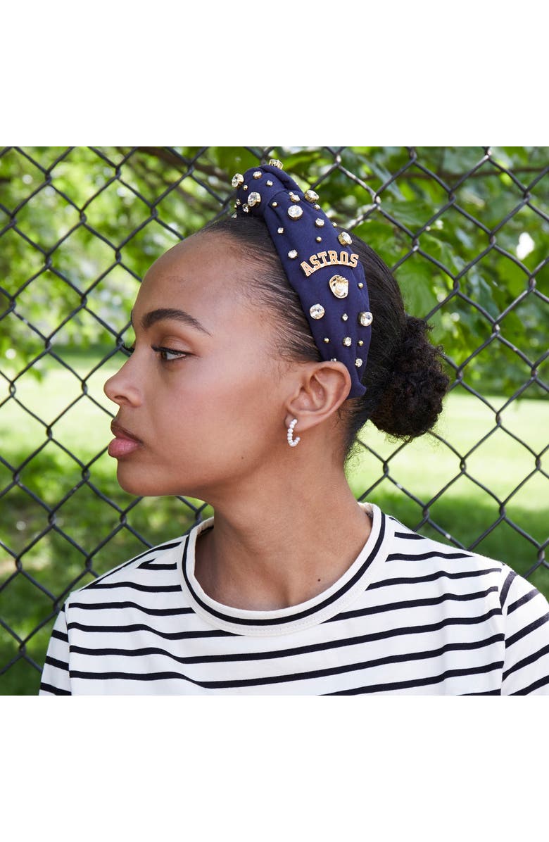 Lele Sadoughi MLB Houston Astros Embellished Headband, Alternate, color, Navy 400
