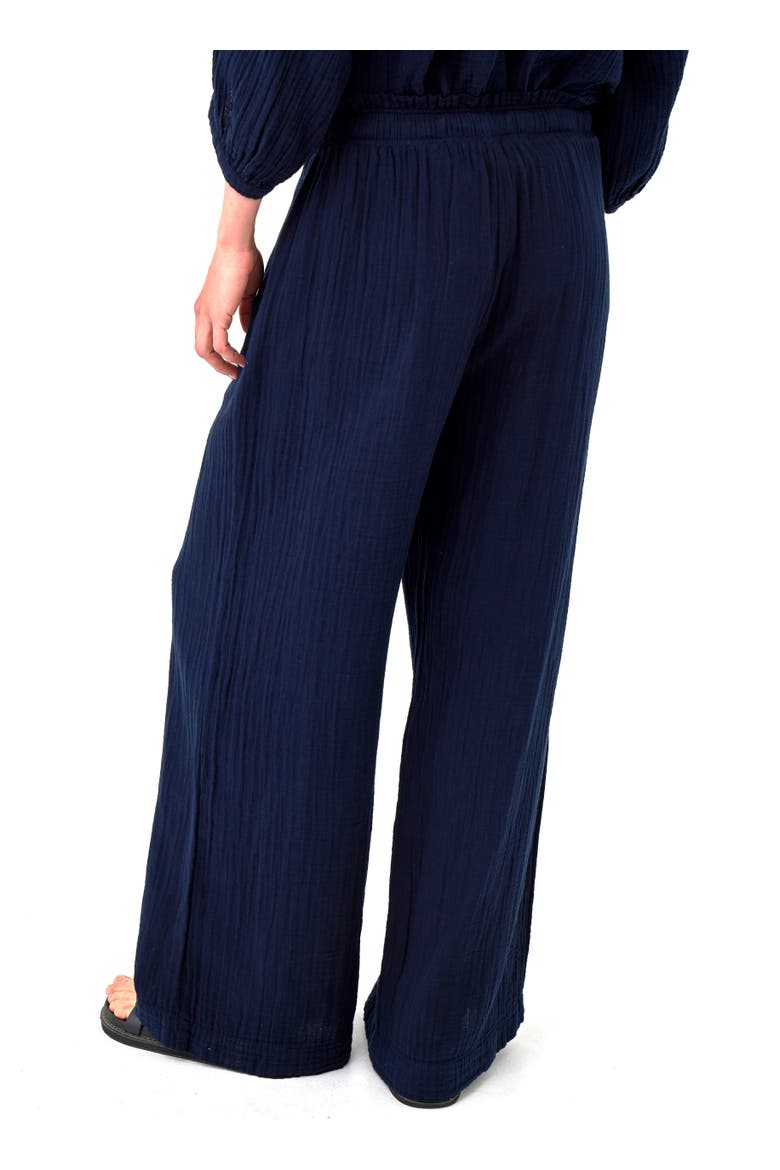 Gauze Palazzo Pant, Alternate, color, Navy