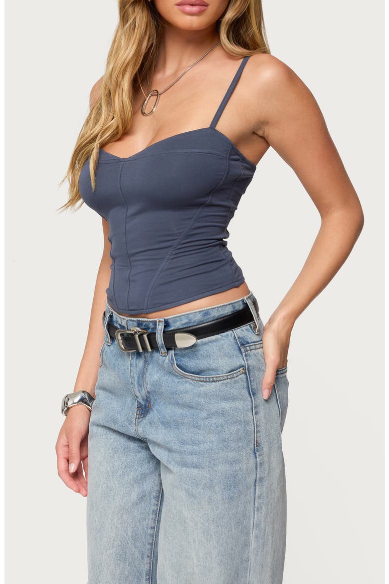 Katanaya Lace-Up Tank, Alternate, color, NAVY