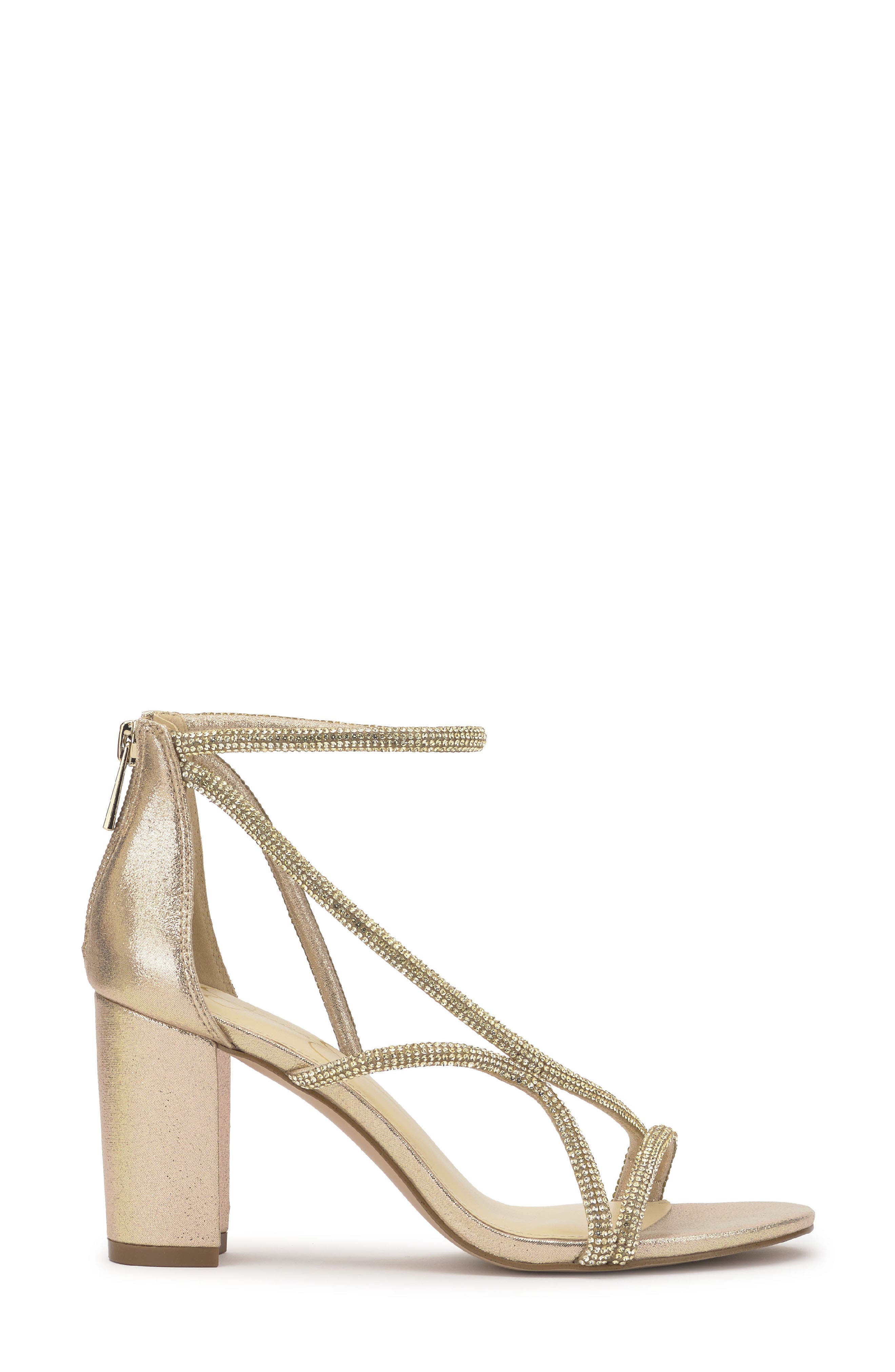 Shiny Ankle Strap Sandal, Alternate, color, CHAMPAGNE