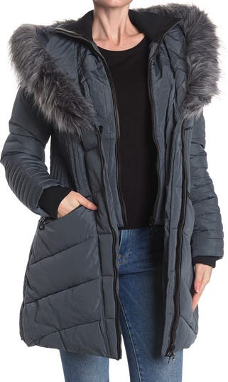 Noize oversized faux fur hooded parka coat on sale