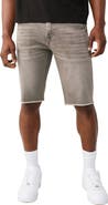 True Religion Ricky Frayed Straight Leg Denim Shorts