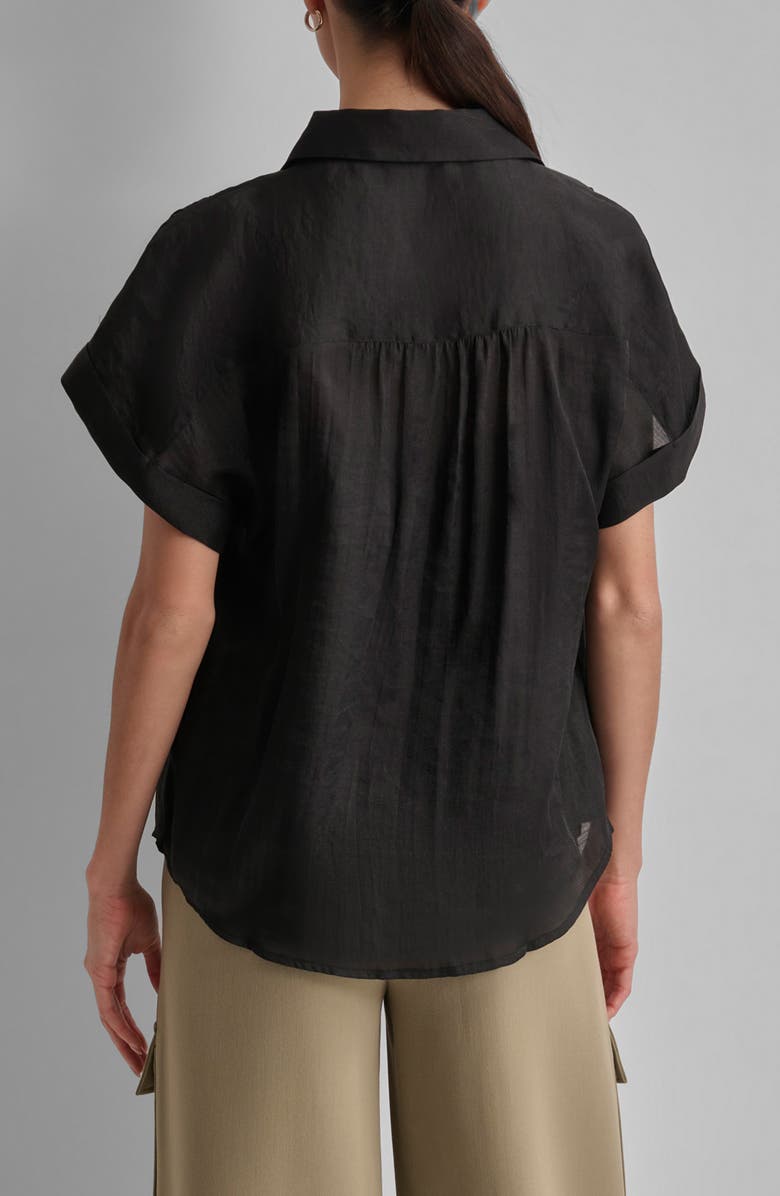 DKNY Organza Camp Shirt, Alternate, color, 