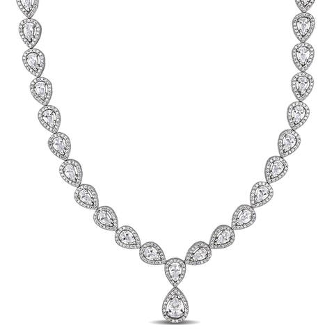 Cubic Zirconia Teardrop Necklace