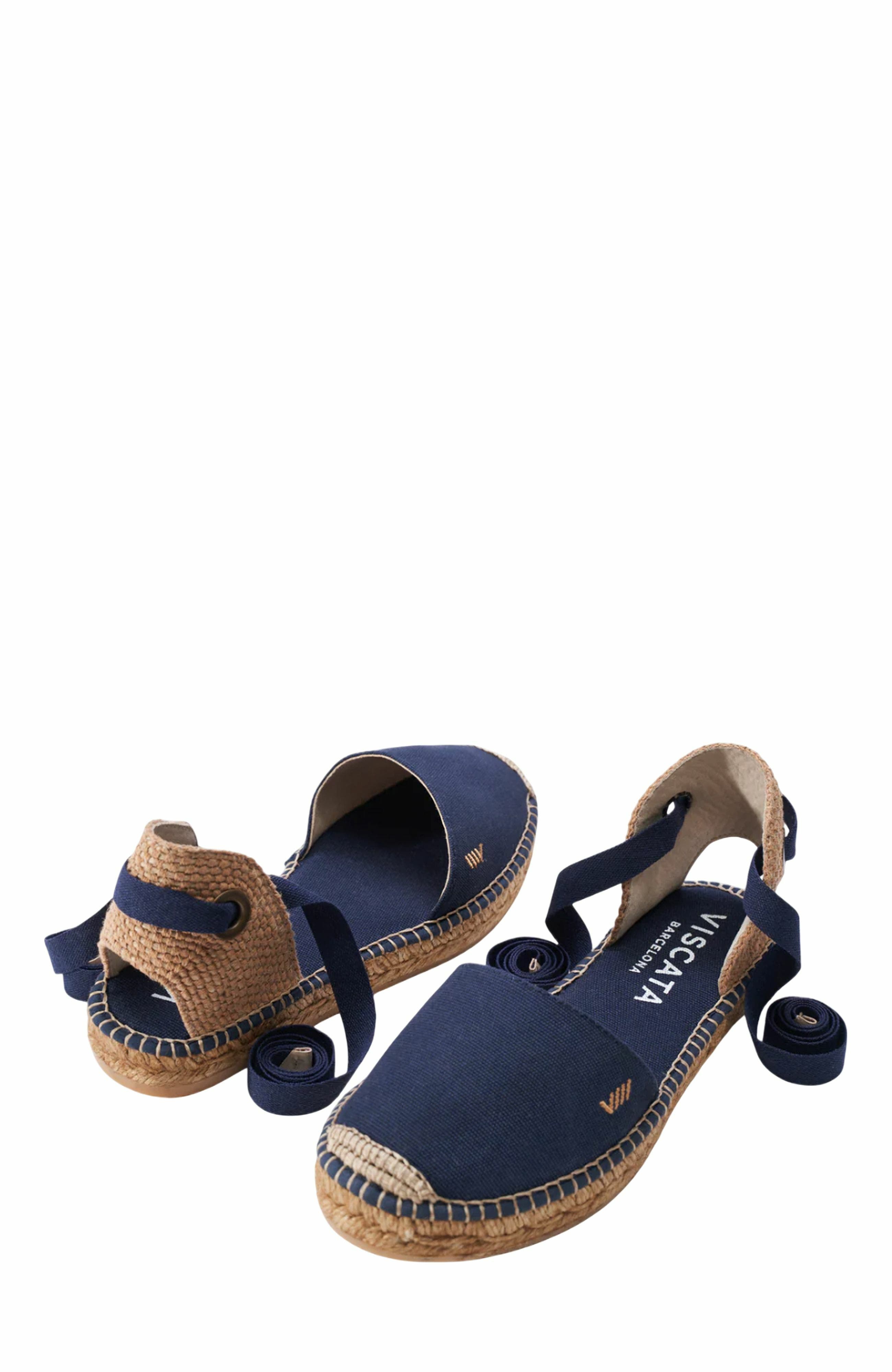 VISCATA Candell Canvas Espadrille Flats, Alternate, color, Navy Blue