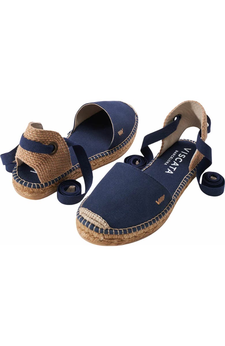 VISCATA Candell Canvas Espadrille Flats, Alternate, color, Navy Blue