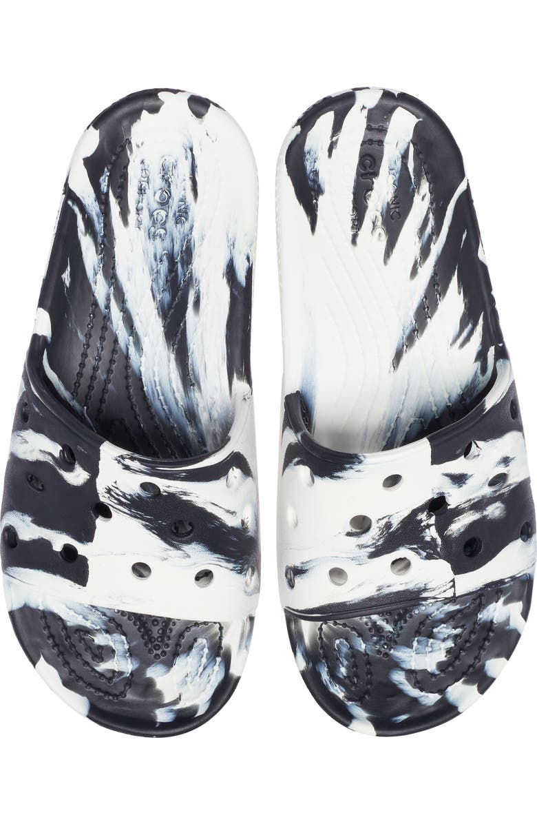 CROCS Classic Marbled Slide Sandal, Alternate, color, White/ Black