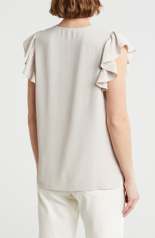 ADRIANNA PAPELL ADRIANNA PAPELL FLUTTER SLEEVE CRINKLED SATIN BLOUSE 