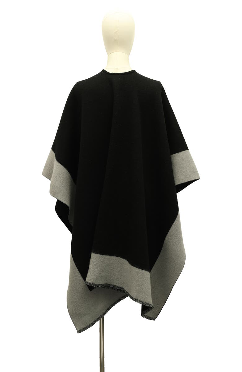 AllSaints Logo Border Wool Ruana, Alternate, color, 