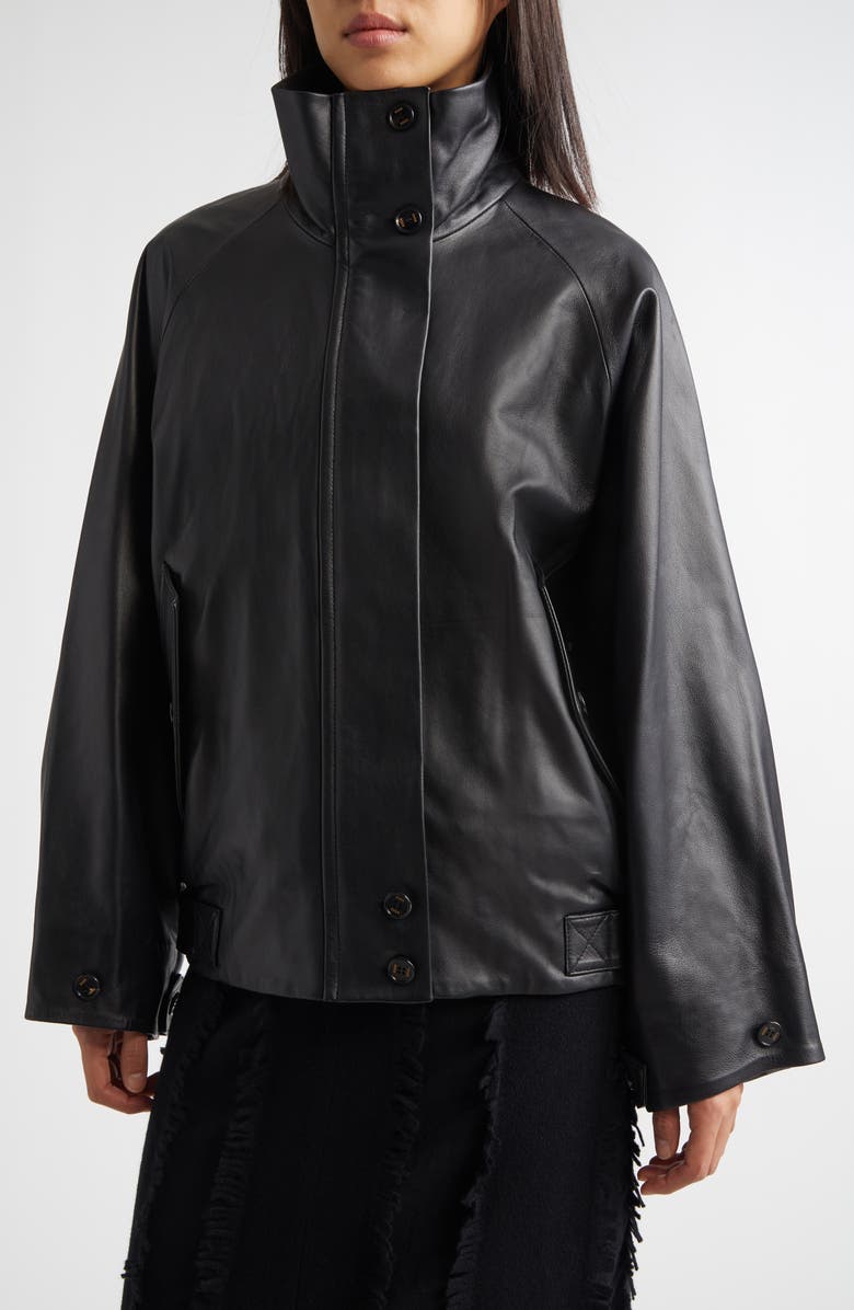 EENK Leather Bomber Jacket, Alternate, color,