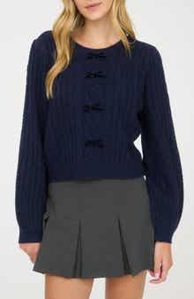 Blu Pepper Ribbon Crewneck Sweater