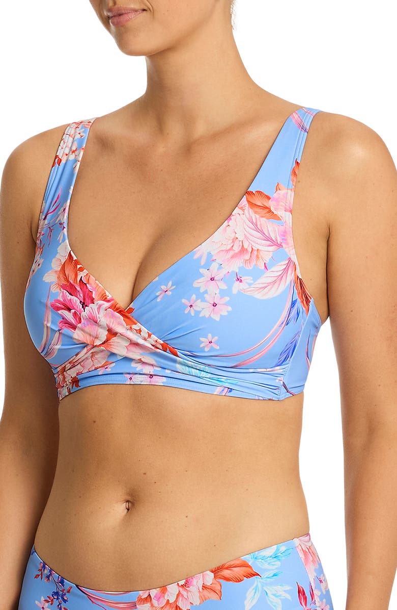 Sea Level Indochine Cross Front Multifit Bikini Top, Alternate, color, Light Blue