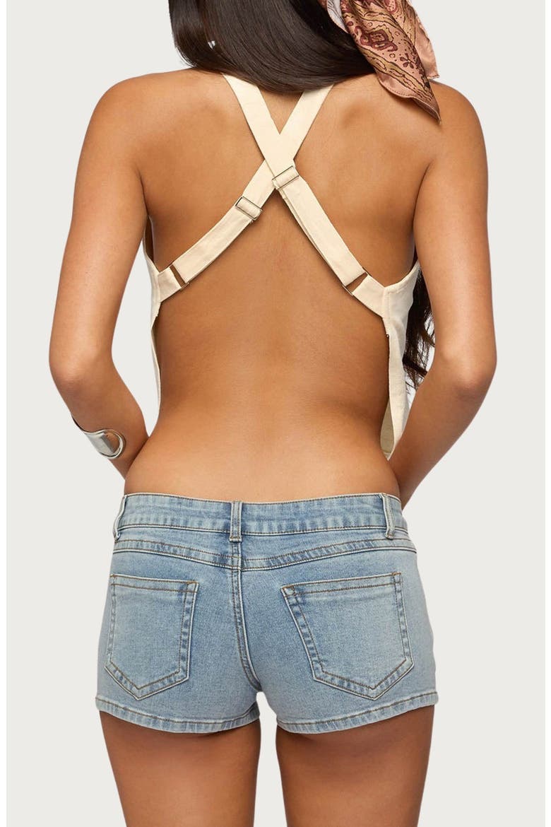 Nerida Crisscross Backless Top, Alternate, color, CREAM