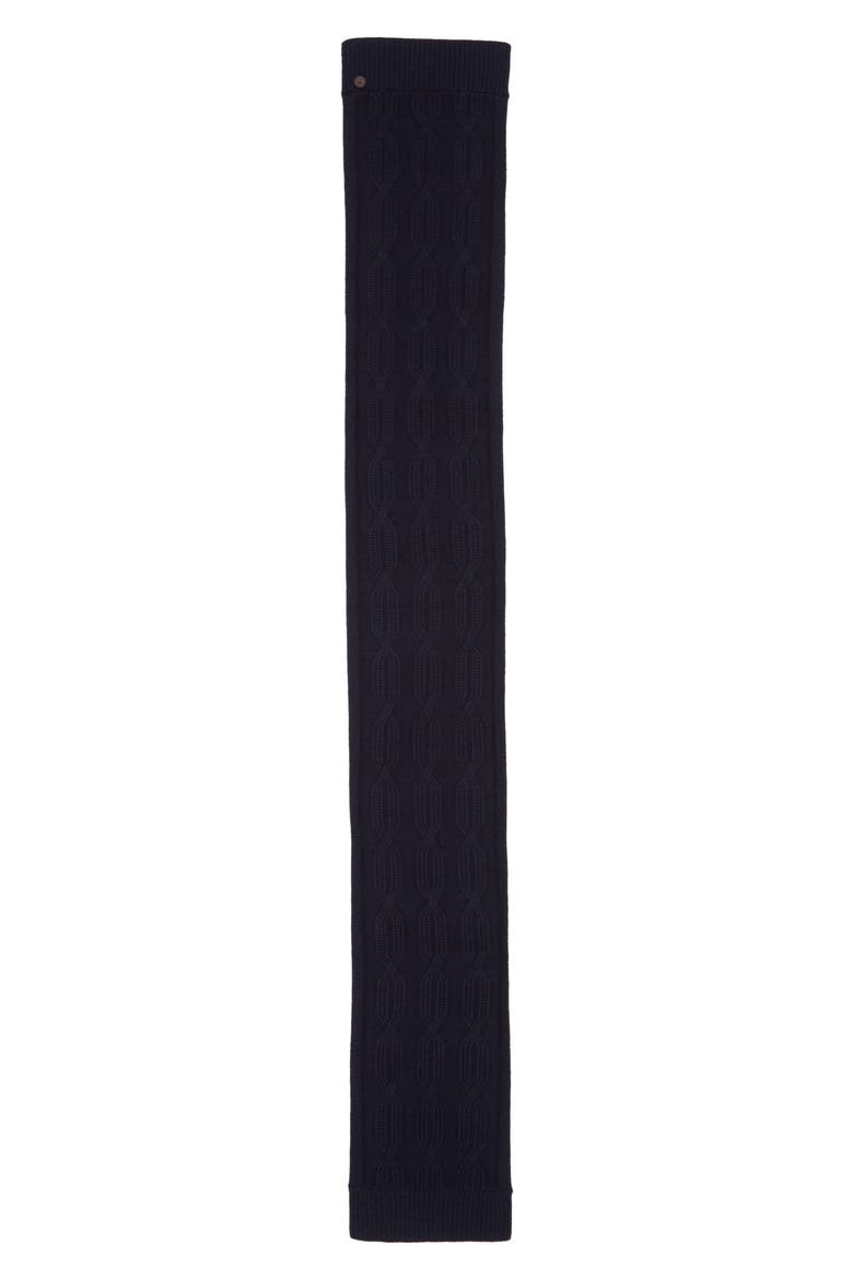 Cable Knit Scarf, Alternate, color, NAVY