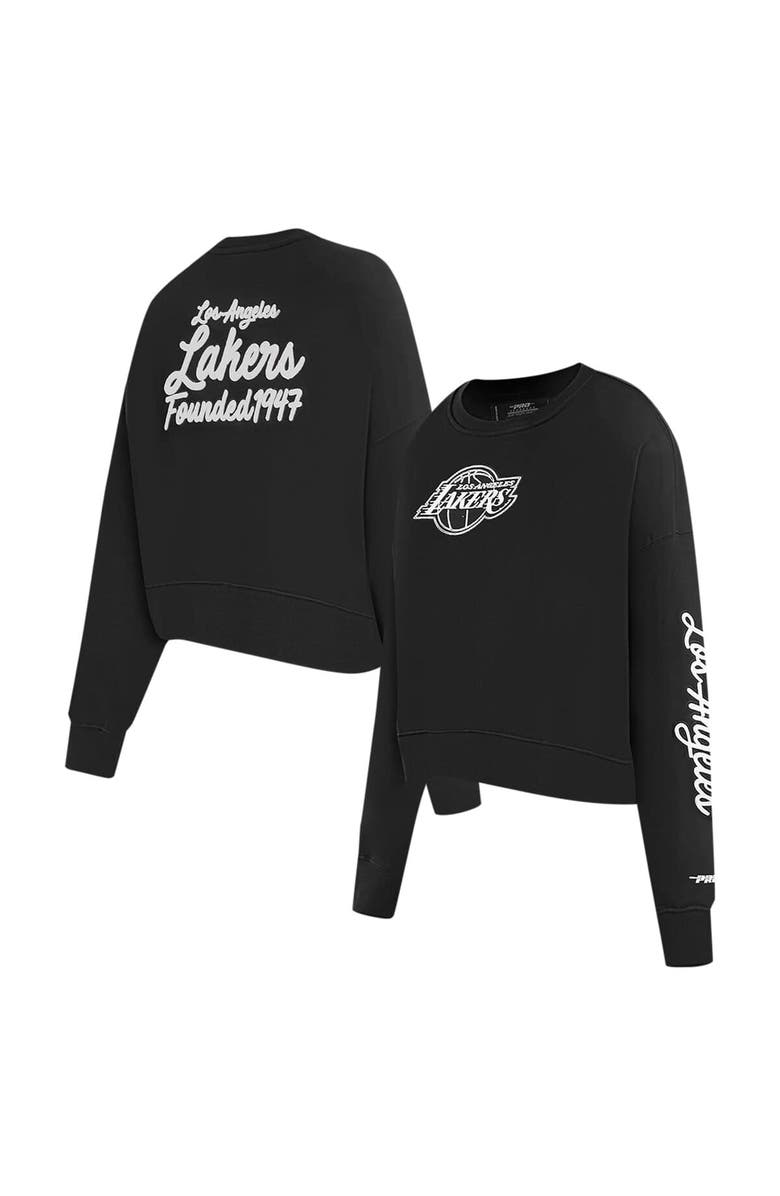 PRO STANDARD Women's Pro Standard Black Los Angeles Lakers Paint The City Cropped Pullover Sweatshirt, Main, color, Black