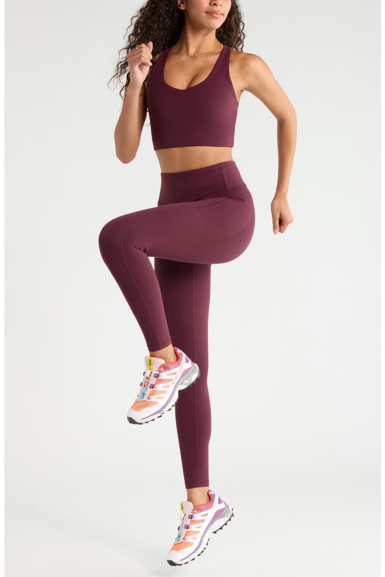 Studio Luxe 7/8 High Waist Pocket Leggings, Alternate, color, BURGUNDY STEM
