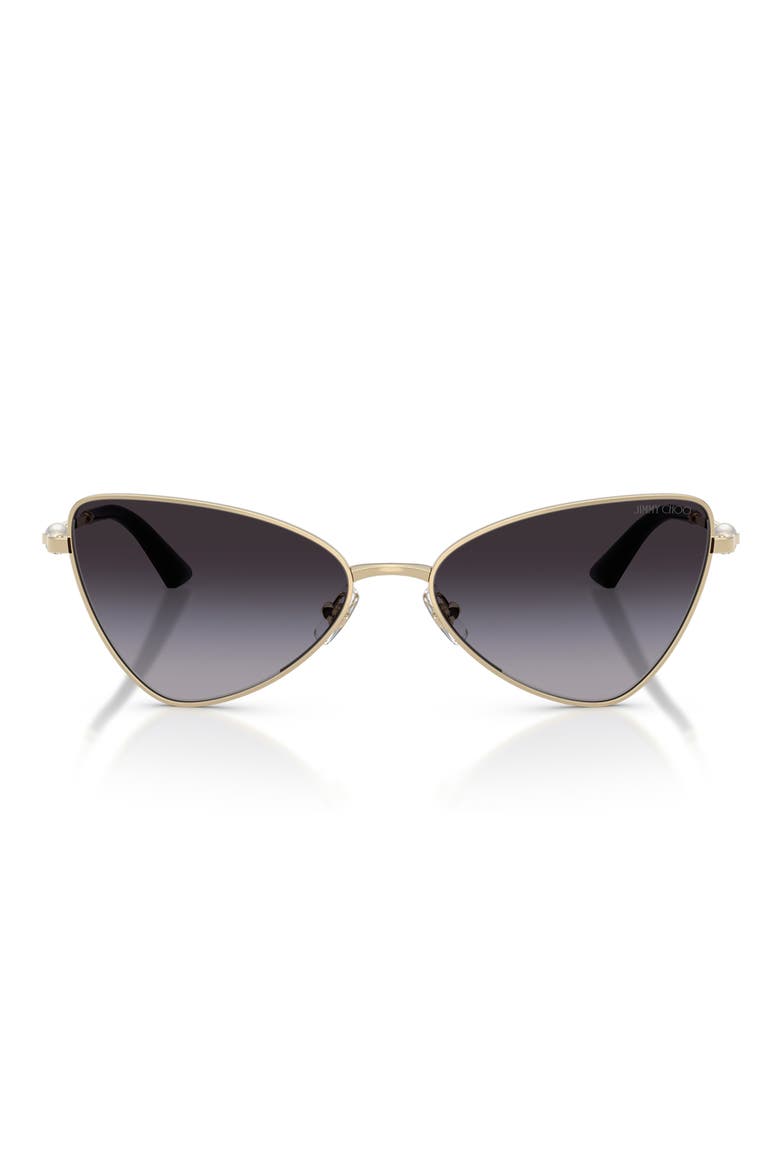 57mm Gradient Cat Eye Sunglasses, Main, color, PALE GOLD / GRADIENT GRAY
