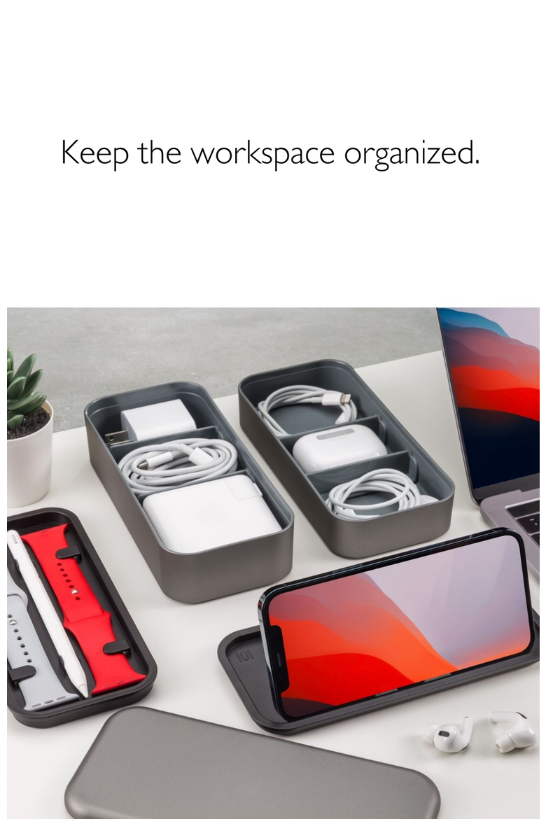 BentoStack Tech Accessory Organizer, Alternate, color, Grey