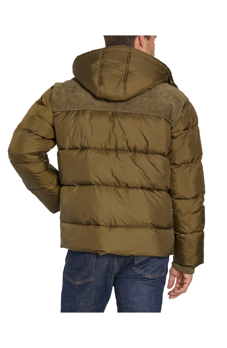 Sean John Water Resistant Mixed Media Puffer Coat with Removable Hood, Alternate, color,