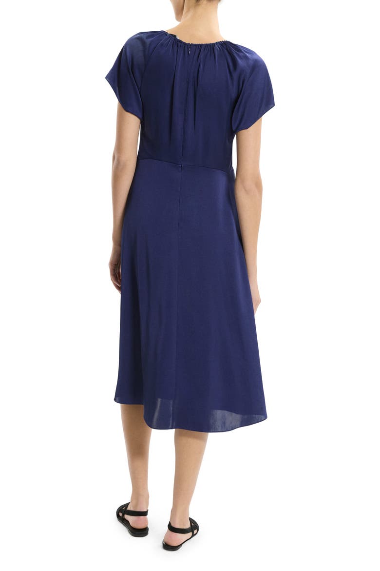 Fit & Flare Satin Midi Dress, Alternate, color, SAPPHIRE NAVY