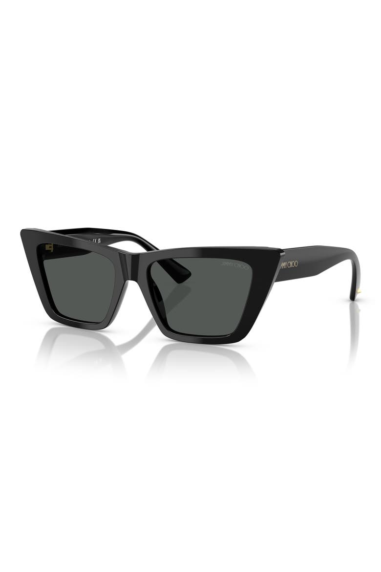 53mm Cat Eye Sunglasses, Alternate, color, BLACK