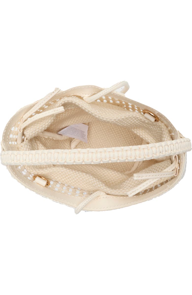 Sam Edelman Marcie Open Weave Small Bucket Crossbody Bag, Alternate, color, Ivory