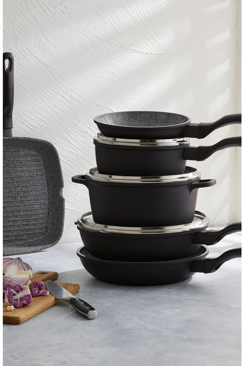 STONE X² 9 Piece Cookware Set, Alternate, color, Black