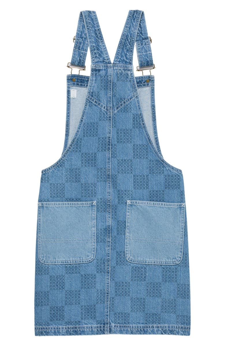 Vans Mended Check Denim Pinafore Dress, Alternate, color, 