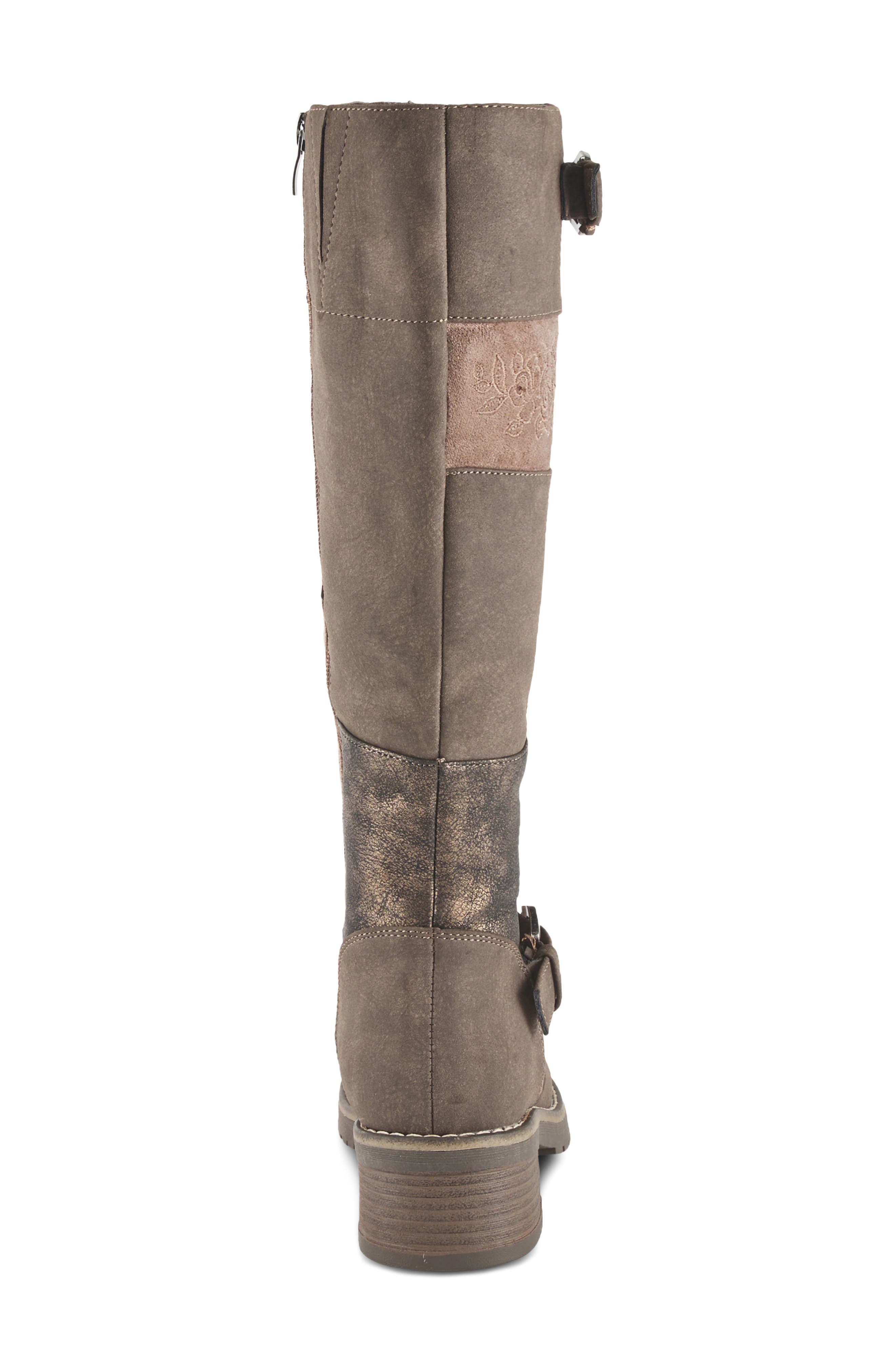 Collage Faux Leather Tall Boot, Alternate, color, BROWN MULTI