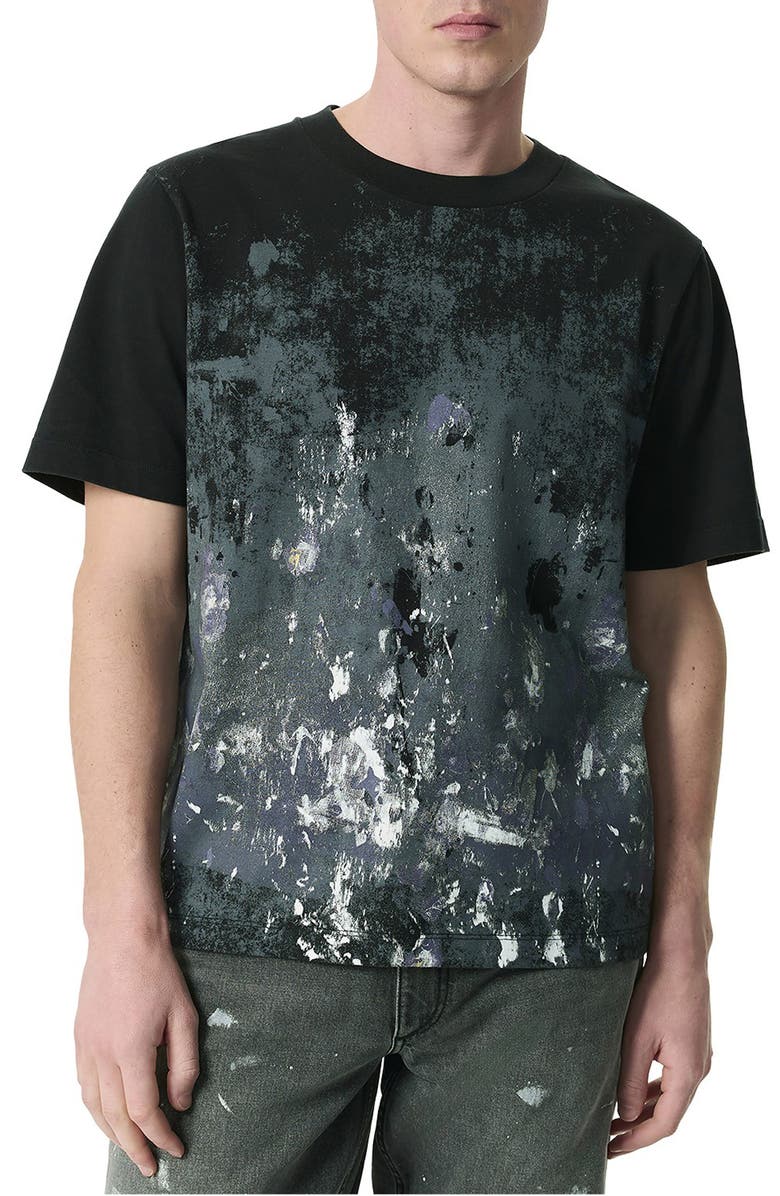 rag & bone Splatter Print T-Shirt, Main, color, Blackgreen
