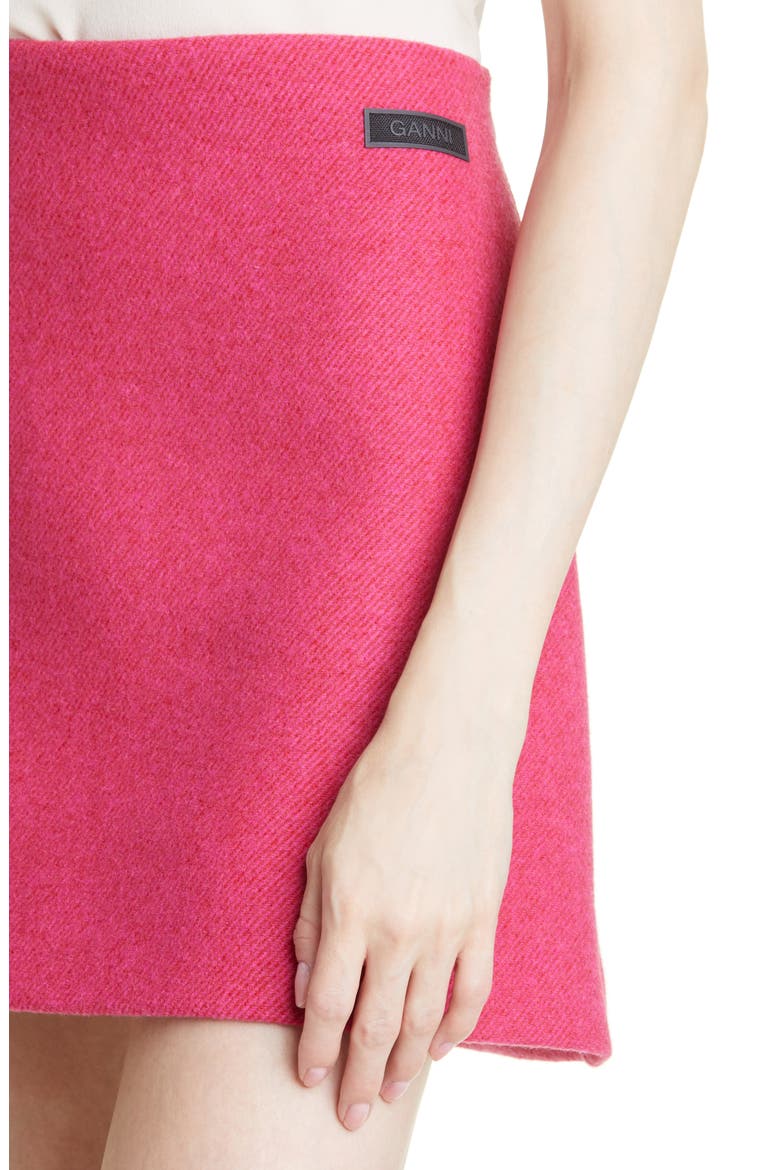 Twill Wool Blend Miniskirt, Alternate, color, FIERY RED