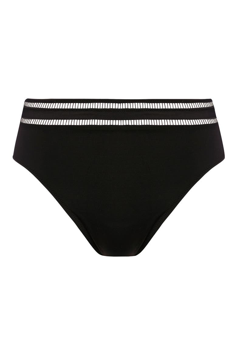 East Hampton High Waist Bikini Bottoms, Alternate, color, BLACK