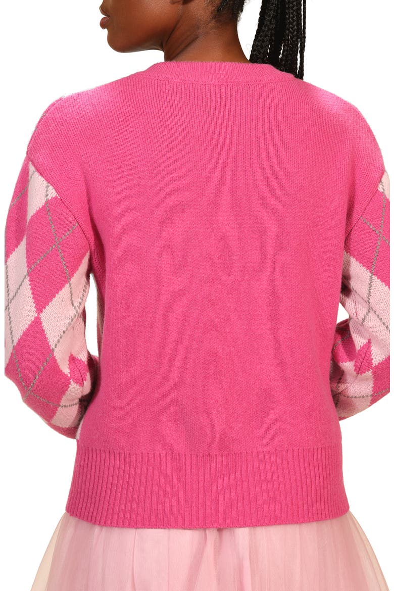 Argyle Crewneck Sweater, Alternate, color, PINK MULTI
