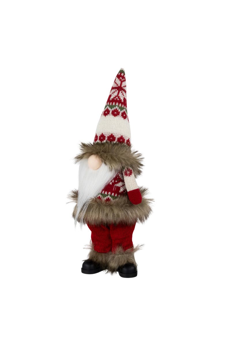 Northlight Standing Gnome with Knitted Outfit Christmas Figure - 19" - Red, Alternate, color, 