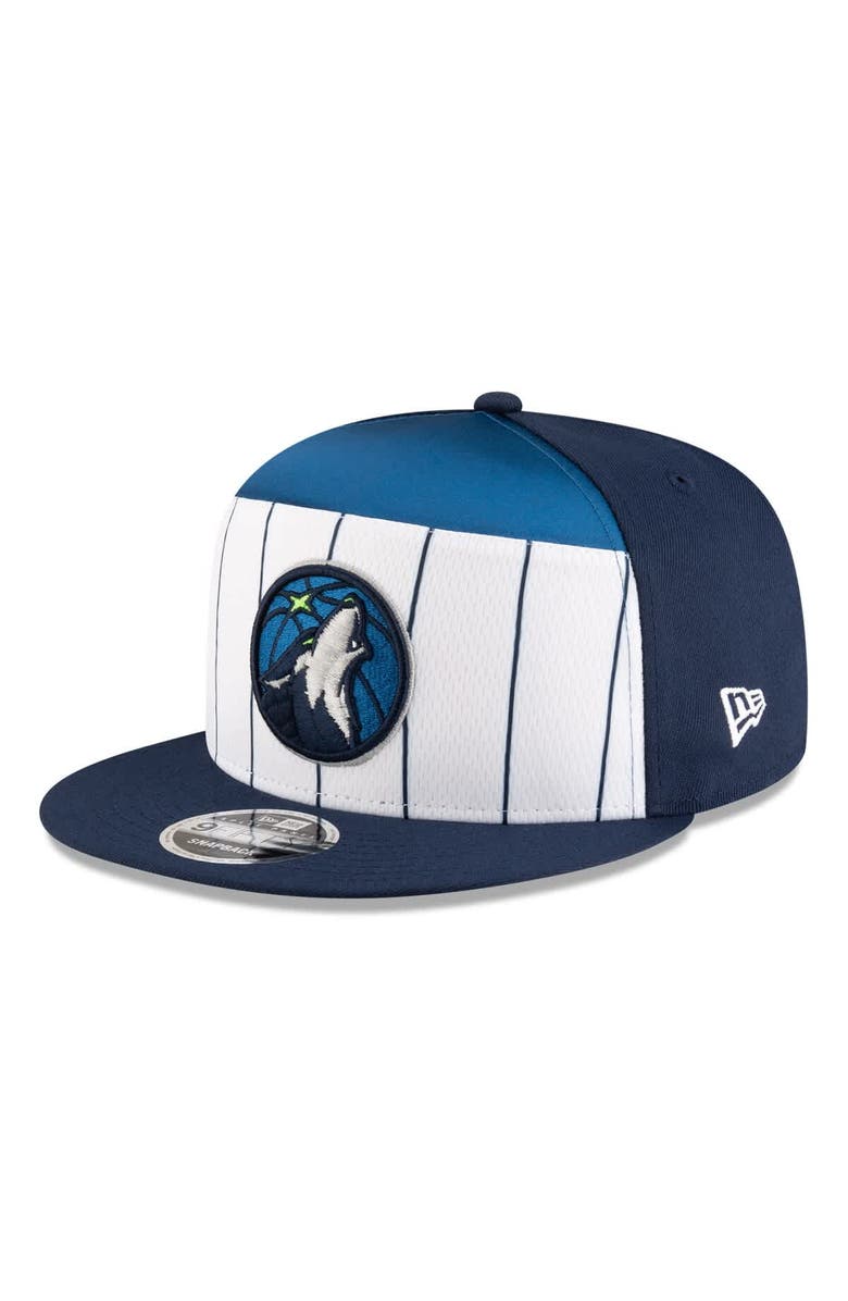 New Era Men's New Era White/Navy Minnesota Timberwolves 2025 NBA Tip Off Split Panel 9FIFTY Snapback Hat, Alternate, color, White