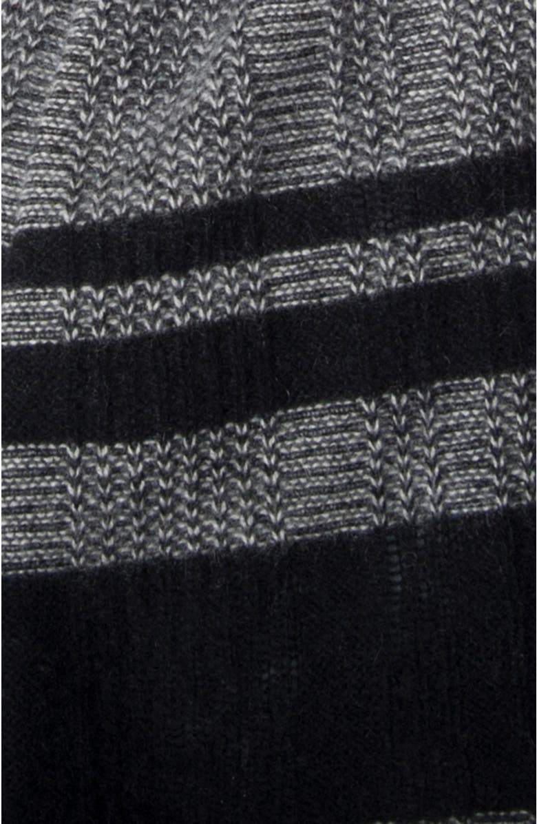Portolano Lightweight Cashmere striped wrap, Alternate, color, Black/Grey