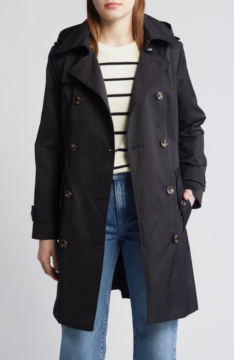 London Fog Water Repellent Belted Trench Coat, Alternate, color,