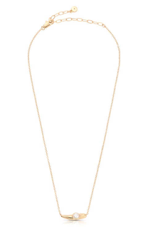 Liquid Faux Pearl Pendant Necklace