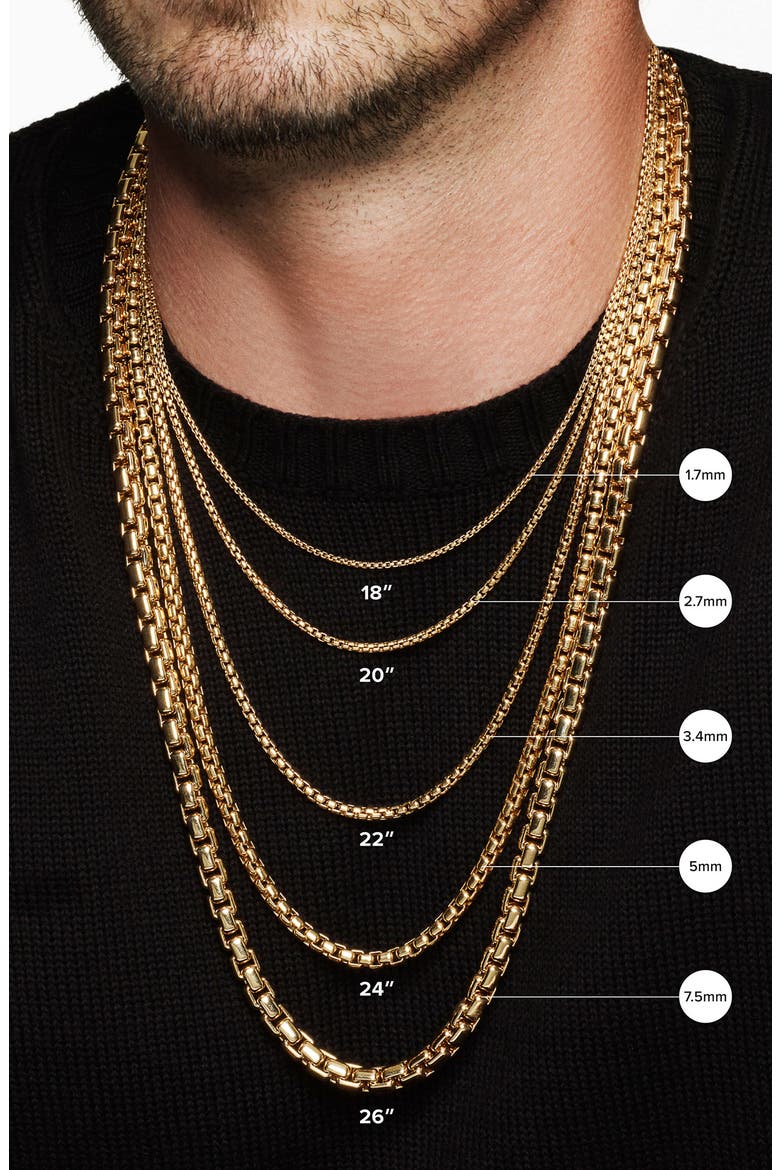 Men's Box Chain Necklace in 18K Gold, 5mm, Alternate, color, 18K YELLOW GOLD