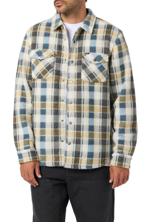 Glacier Plaid High Pile Fleece Shirt Jacket