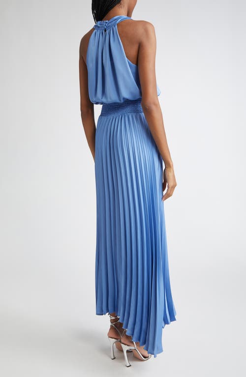 Ramy Brook Arina Pleated Maxi Dress In Blue