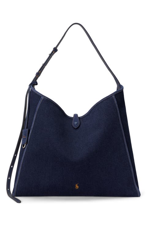 Denim Messenger Tote